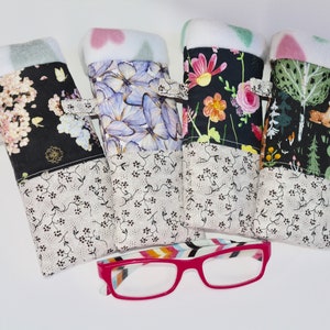 Eyeglass Case Holder,Padded with foam + soft fleece, Soft reading glass sleeve, Premium Cotton Sunglass case, Gift giving