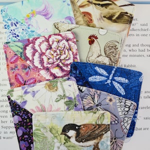 Handmade Corner Bookmark: Cotton Fabric Reader Gift