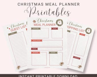 Christmas Planner Printable: Holiday Organizer & Meal Planning (Digital Download)