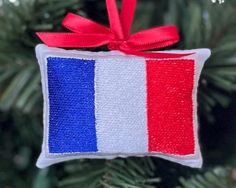 France French Flag Christmas Ornament Gift Topper Stocking Stuffer Xmas Tree Decoration Travel Souvenir