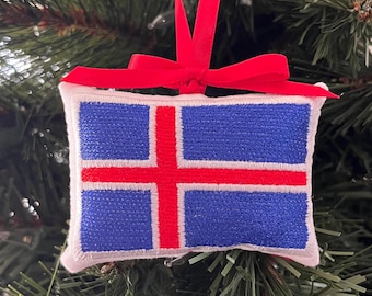Iceland Icelandic Flag Christmas Ornament Gift Travel Souvenir Stocking Stuffer Xmas Tree Decoration