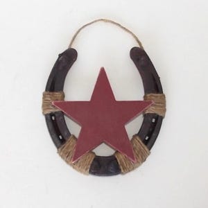Horseshoe Wall Decor with Star, Lucky Horseshoe, Good Luck, Horseshoe Door Decor, Farmhouse, Horseshoe decor,  Country decor