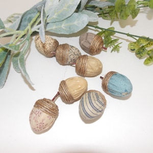 Handmade Autumn Fall Fabric Acorns, Tiered Tray Decor, Bowl Fillers, Autumn Fall Seasonal Accents, Rustic Harvest, Primitive Decor, Set of 4