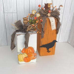 Rustic Wooden Pumpkins, Thanksgiving Table Decor, Halloween Decorations, Pumpkin Set, 4x4 Pumpkin, Fall Porch Decorations,Mantle Fall Decor