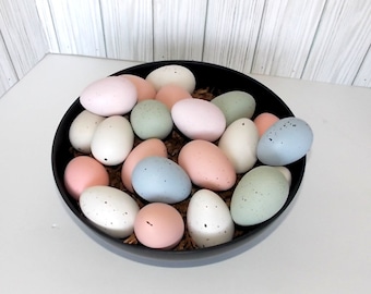 Decorative Easter Speckled Eggs, Artifical Eggs, Farmhouse Dyed easter eggs, Faux  eggs, Primitive spring decor, Hand painted eggs