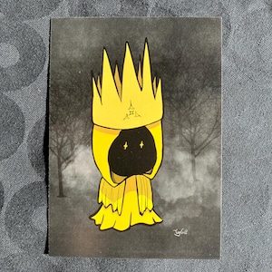 Print Roi en Jaune mignon - carte postale - petite affiche