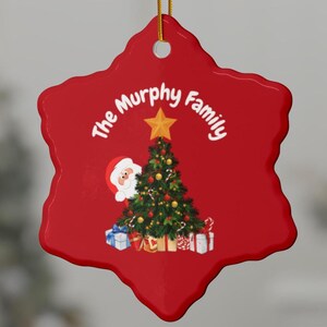 Personalized Christmas Tree Ornament with Family Name,Ceramic Ornament, Custom Holiday Decoration, Xmas Bauble, Festive Gift, Ornament Set