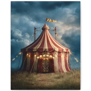 Vintage Circus Tent Canvas Art: Whimsical Home Decor