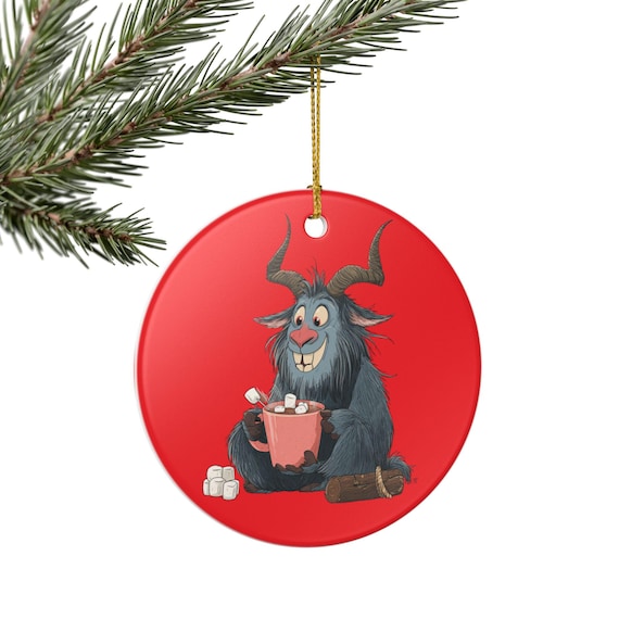 Krampus Ceramic Ornament, Krampus Decor, Funny Krampus Gift, Home Decoration, Christmas Ornament, Festive Keepsake