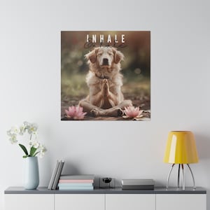 Golden Retriever Yoga Pose Canvas Print: Dog Lover Meditation Art