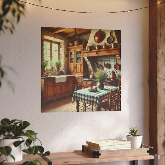 Country Kitchen Farmhouse Print,Giclée Print Canvas Rustic Charm, Modern Farmhouse Print, Kitchen Print, Dining Room Print
