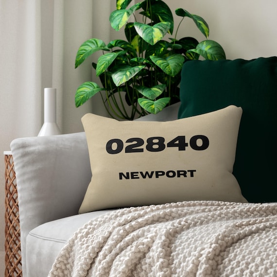 Hometown Zip Code and City Personalized Spun Polyester Lumbar Pillow, Zip Code Pillow, City Pillow, Hometown Pillow