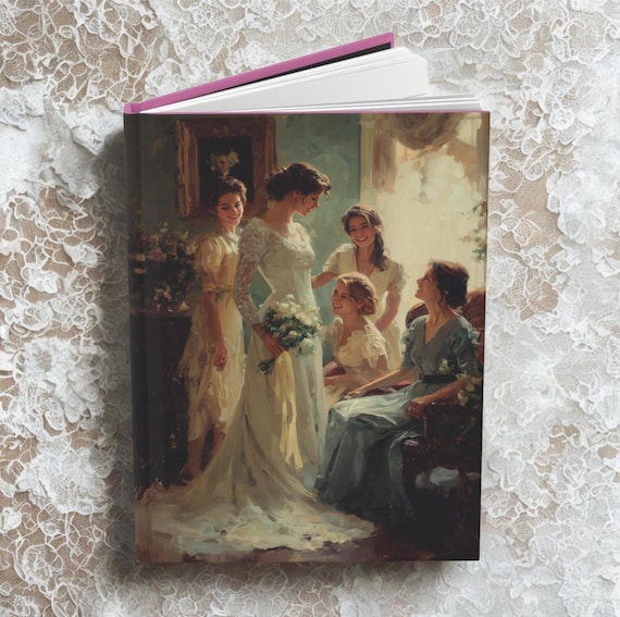 Elegant Wedding Memories Hardcover Journal: Vintage Art