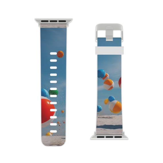 Beach Ball Apple Watch Band, Summer Watch Strap, Fun Fitness Accessory, Colorful Sport Band, Vacation Gift
