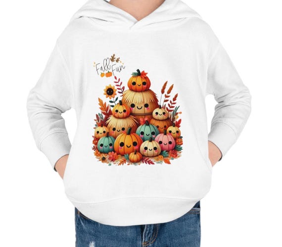 Fall Fun Toddler Pullover Fleece Hoodie, Autumn Sweatshirt for Toddlers, Seasonal Apparel, Fun fall clothes