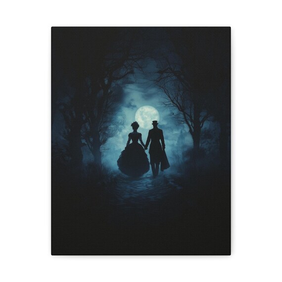 Canvas, Gothic Romance Moonlight Stroll Matte Canvas,  Wall Art Decor, Home Office Decoration, Gothic  Gift, Valentines Day