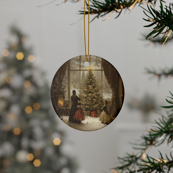 Victorian Theme Ceramic Ornaments, Christmas Decor, Victorian Holiday Decorations, Tree Ornaments, Festive Decor, Xmas