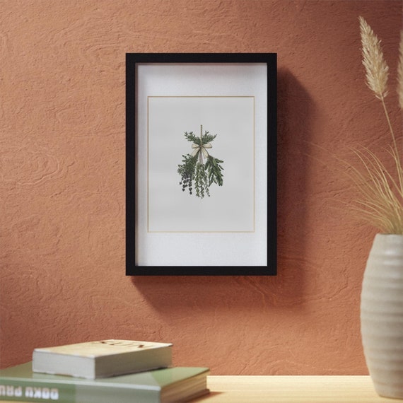 Framed Posters, Hanging Herb Framed Print, Wall Art, Botanical Decor, Home Decor, Kitchen Decor, Herb Garden Poster, 8x10