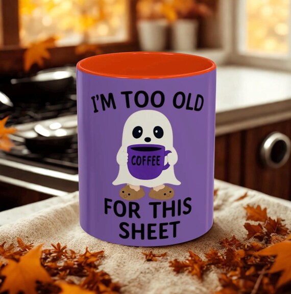 Ghost Coffee Mug, Halloween Ghost Mug, Gift for Halloween, Unique Halloween Lattes Cup, Cute Halloween Decor, Adulting Humor Mug