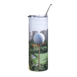 Golf-Themed Stainless Steel Tumbler, 20oz, Perfect for Golf Lovers, Personalized Gift for Him or Her, Outdoor Events, Travel Friendly
