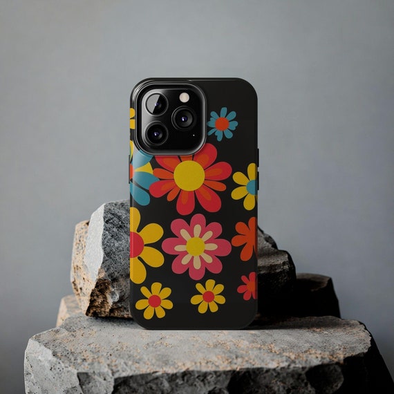 Flower Power Phone Case, Retro 60s Vibe - Tough Phone Cases, Protective iPhone Cover, Groovy Floral Print, Hippie Style Accessories, Vintage