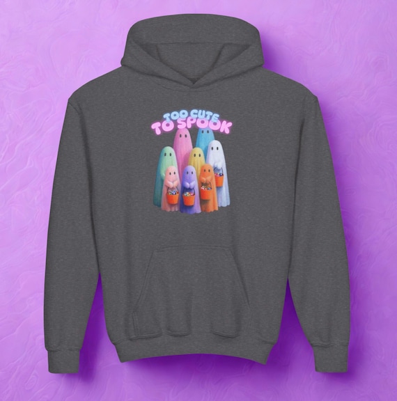 Youth Halloween Hoodie, Cute Spooky Ghosts Sweatshirt, Kids Autumn Apparel, Halloween Costume, Trick or Treat Gift