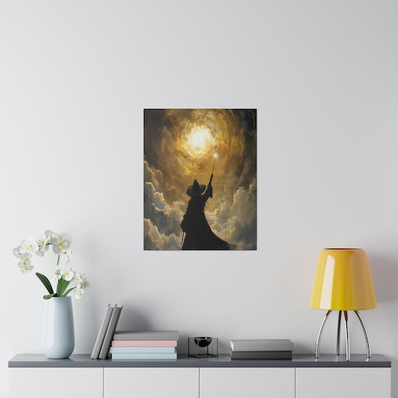 Dark Fantasy Witch Artwork, 16x20 Witch  Print, Dark Fantasy Witch Artwork, Home Decor, Wall Art, Matte Canvas, Stretched, 0 75"