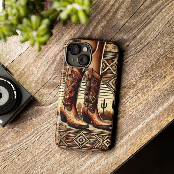 Cowboy Boots Phone Case, Rugged Western Style Protective Cover, Gift for Cowboy Lovers, Wild West Theme Accessories, Country Music Fan Gifts