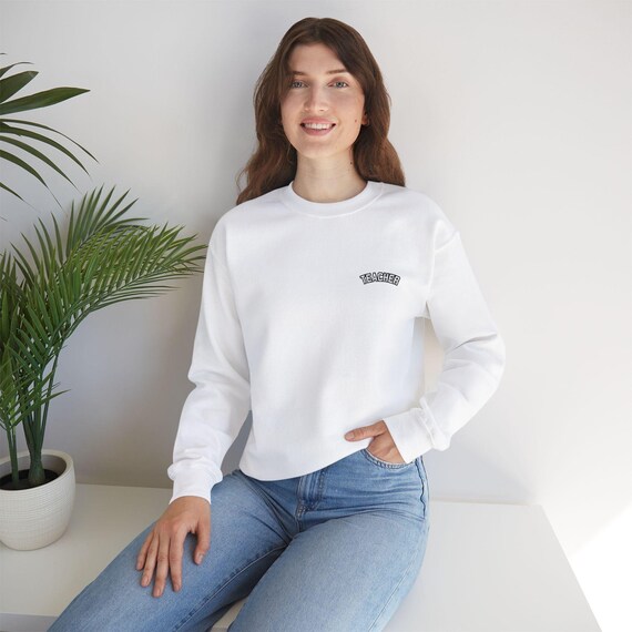 Teacher Embroidered Sweatshirt, Educator Gift, School Apparel, Teacher Appreciation, Crewneck Jumper, Teacher Pride