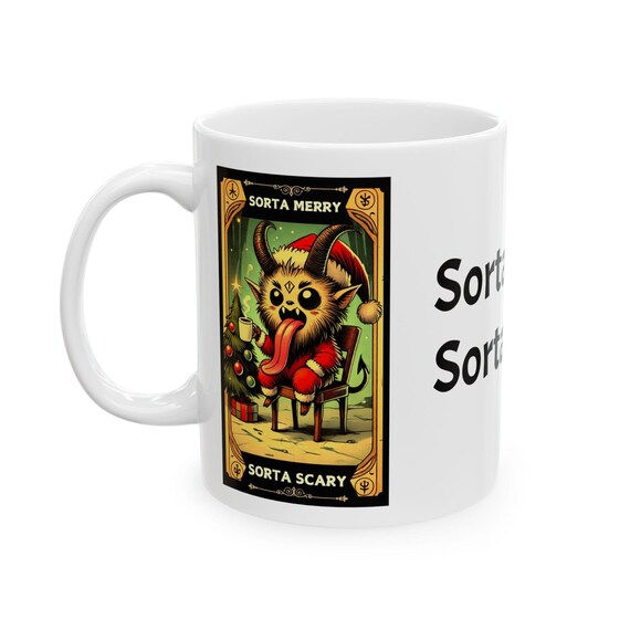 Krampas Sorta Scary Sorta Merry Ceramic Mug, (11oz, 15oz)