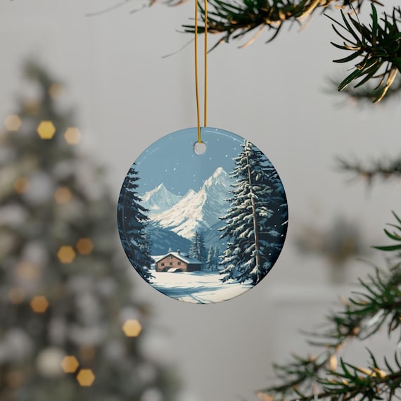 Swiss Alps  Ornaments - Alpine Christmas, Holiday Decor, Christmas Tree Ornament, Festive Gift, Winter Home Decor, Holiday