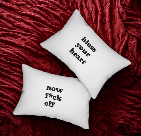 Snarky 'Bless Your Heart' Lumbar Pillow: Funny Dorm Decor