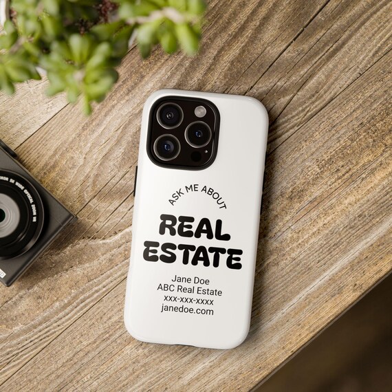 Real Estate Agent Phone Case,Realtor Gift, Real Estate Agency Accessory, Business Promotion, Customizable Design