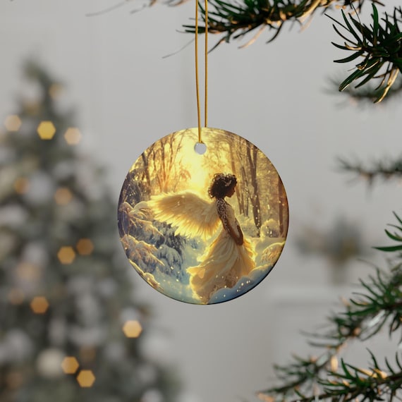 Snow Angel Design Ornament, Holiday Ornament, Christmas Decoration, Festive Decor, Winter Gift, Tree Ornaments, Angel
