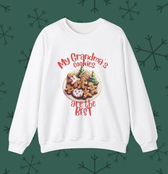 Grandma Christmas Sweatshirt, Unisex Holiday Jumper, Family Christmas Gift, Cozy Winter Pullover, Christmas Cookie Lover Gift, Grandma Gift