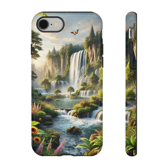 Phone Case, Waterfall Tough Cases, Rugged Protective Cover, Tough Phone Accessories, Nature Lover Gift, Outdoor Adventure Phone Protector,
