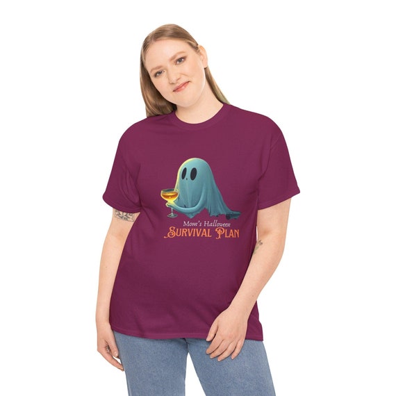 Ghost Wine Halloween Tee, Mom tee,  Halloween Mom Shirt, Spooky Halloween Top, Funny Costume T-Shirt, Halloween Party, Mom Shirt, Funny