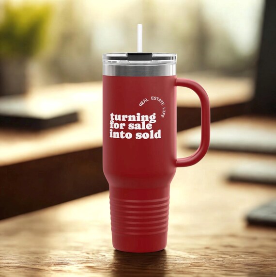 Real Estate Agent Travel Mug: 40oz Stainless Steel Coffee Cup