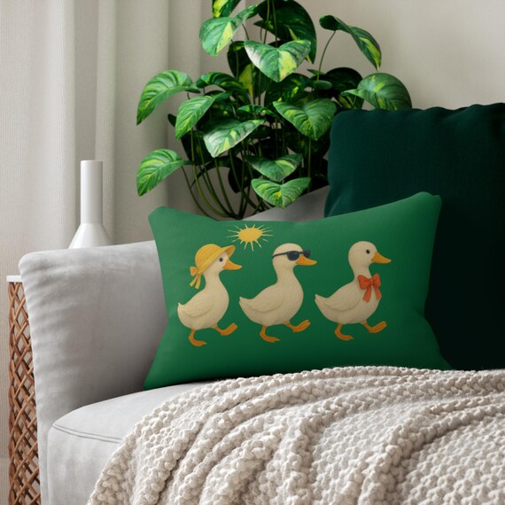 Duck Decorative Pillow, Nursery Duck Pillow, Summer duck pillow, Quirky Gift for Animal Lovers, Summer Decor, Couch Accent Pillow