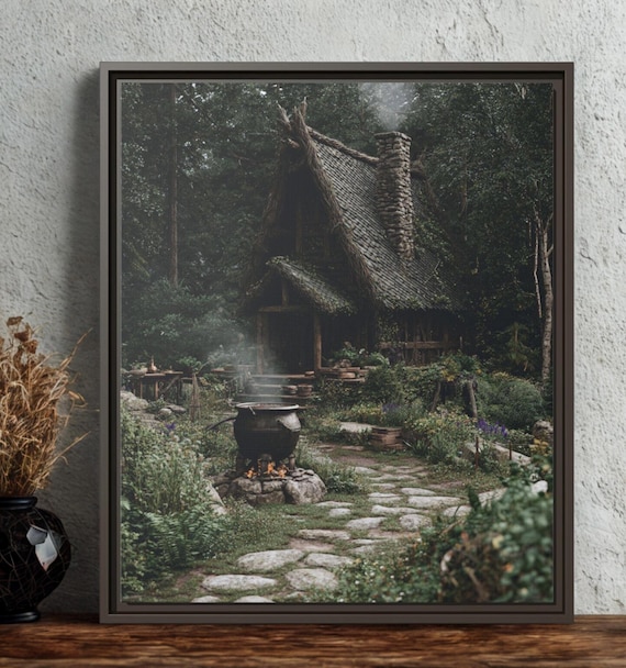 Enchanting Forest Canvas Print, Wall Art for Nature Lovers, Cozy Home Decor, Gift for Adventurers, Rustic Cottage Design, Greenery Artwork
