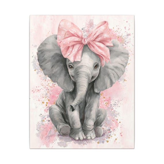 Elephant Wall Art Print, Nursery Decor, Baby Shower Gift, Kids Room, Animal Art