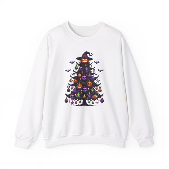 Halloween Christmas Tree Sweatshirt , Halloween and Christmas, fun and festive Halloween Sweatshirt