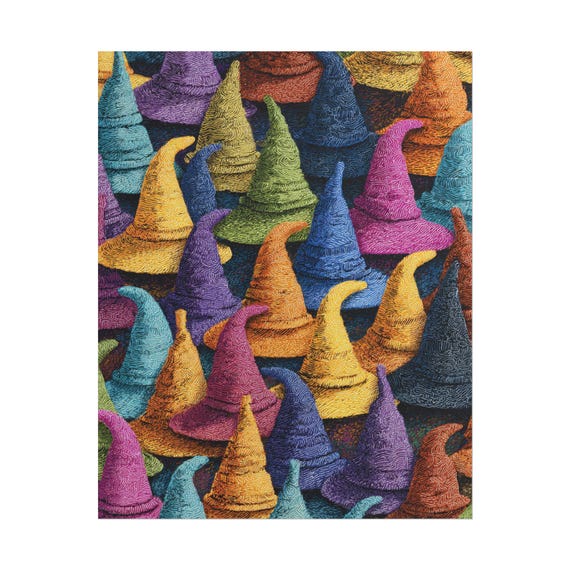 Witch Hat Wall Art Prints,Witch Hat Poster,Witchy Poster, Halloween Decor, Home Office Poster,Witch Hat Wall Art, Whimsical Art for Kids