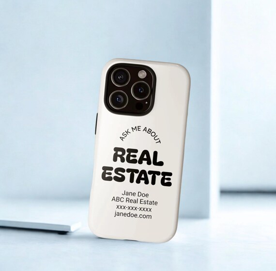 Real Estate Agent Phone Case,Realtor Gift, Real Estate Agency Accessory, Business Promotion, Customizable Design