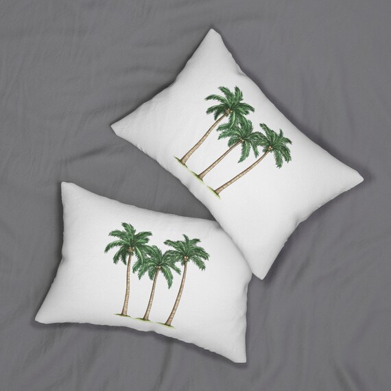Palm Tree Pillow - Coastal Decor, Beach House Cushion, Summer Tropical Throw, Vacation Home Accent, Island Vibes, 20x14 Pillow