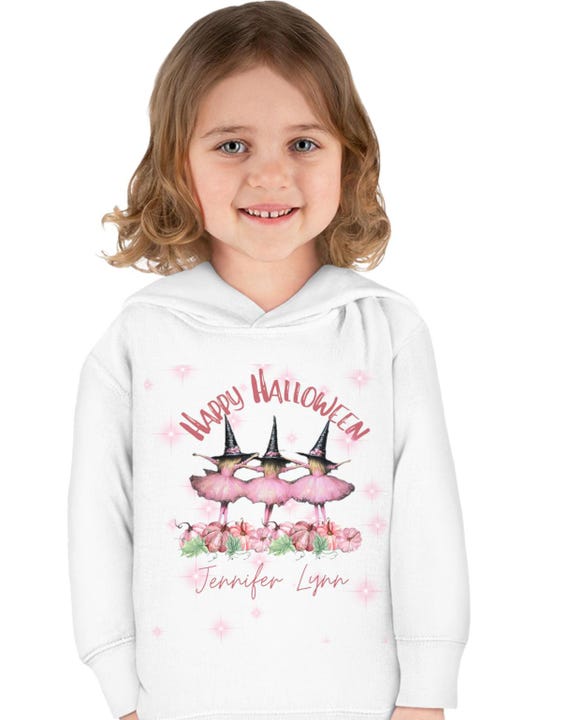Personalized Witchy Toddler Hoodie, Halloween Pumpkin Dance  Sweatshirt, Cute Autumn Children's Pullover, Spooky Toddler Fleece , Halloween