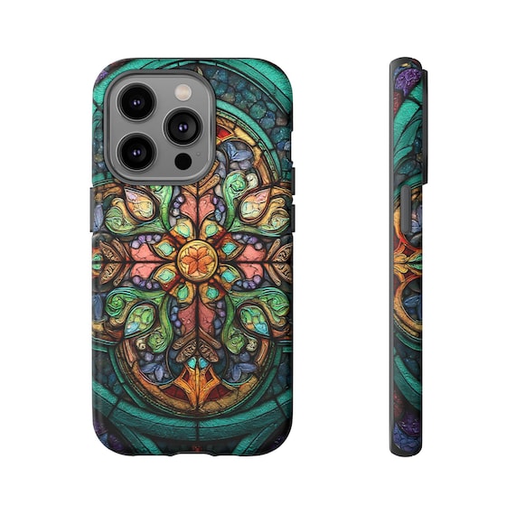 iphone Case Stained Glass Look Phone Case - Vibrant Floral Design for Protection, Unique Gift for Weddings, Birthdays,Mothers Day Gift