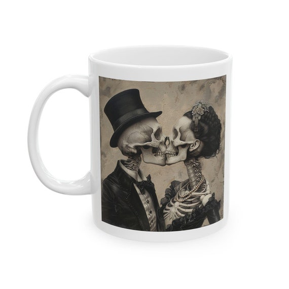 Love Beyond the Grave - Because Everyday is Halloween Mug, (11oz, 15oz), Halloween Mug, Skeleton Mug, Seasonal Mug