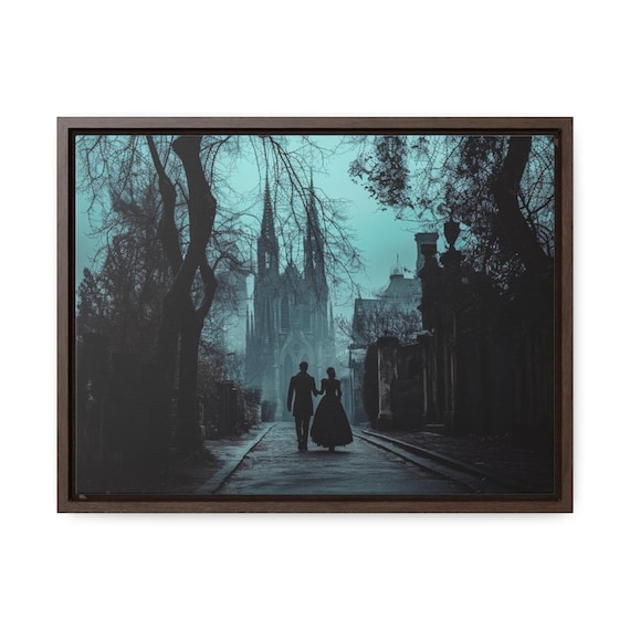 Gothic Couple Canvas, Romantic Wall Art, Vintage Love Decor, Victorian Home Accent, Romantic Gift for Her, Couple Artwork, Valentines Gift
