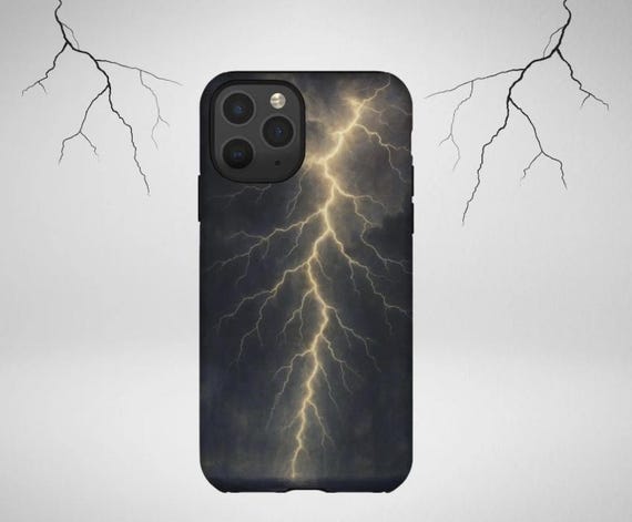 Lightning Bolt Phone Case, Thunder and Lightning Tough Phone Cover,Storm Phone Case, Gift for Tech Lovers,Storm Inspired Phone Case